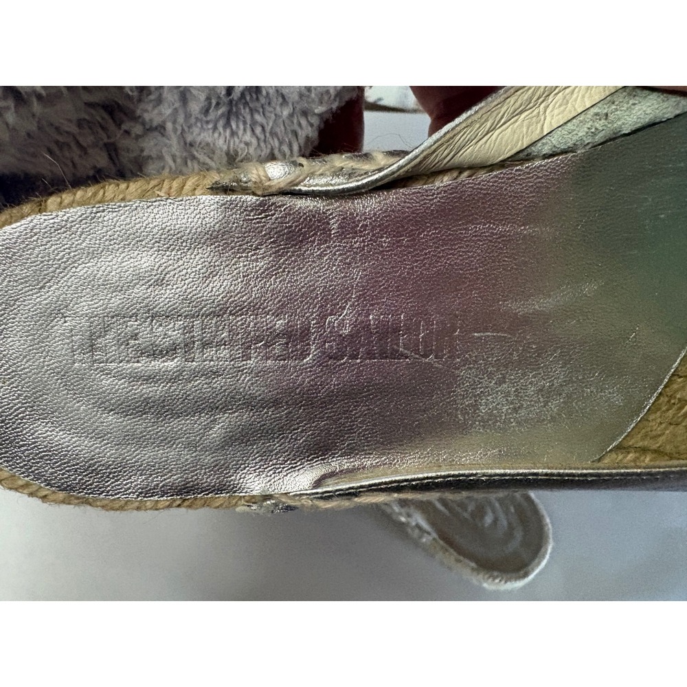 The Striped Sailor Slip-On Silver Espadrille Mules Made in Spain 38 - Picture 4 of 6